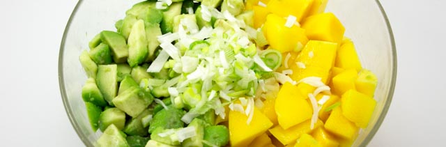 Hühnerfilets auf Mango Avocadosalat