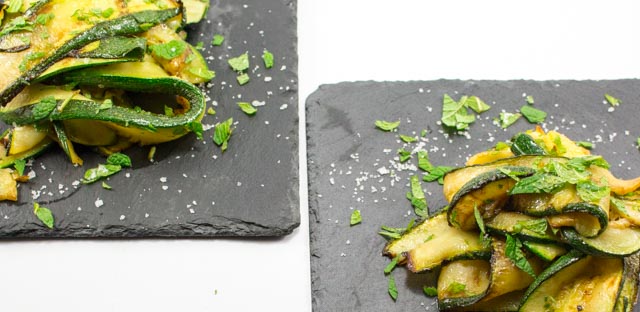 Marinierte Zucchini in Minze