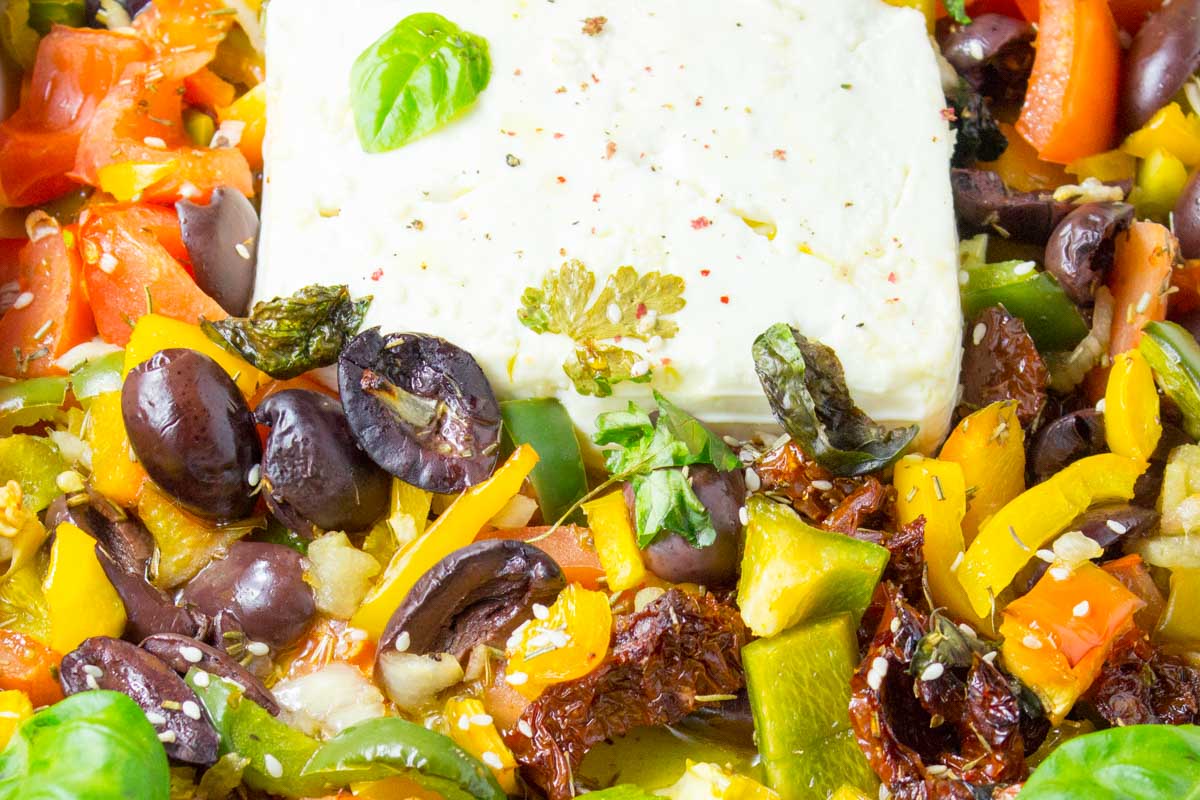 Überbackener Feta griechischer Art