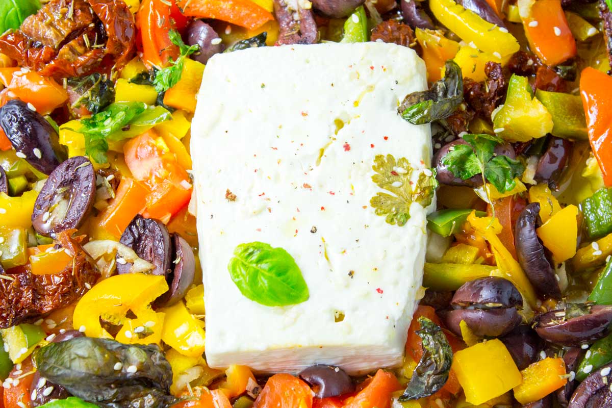 Überbackener Feta griechischer Art