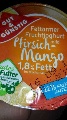 Fettarmer Fruchjoghurt mild Pfirsich-Mango 1.8% Fett  – GUT & GÜNSTIG – 250 g