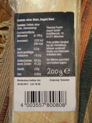Leckere Datteln – Rewe,Tilouche Frucht-Import GmgH – 200g