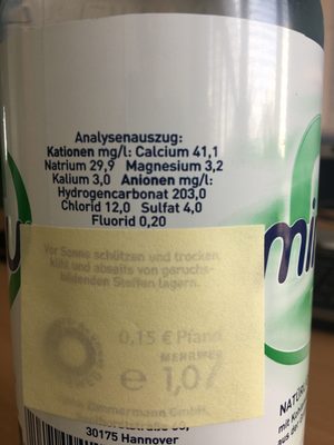 Mineralwasser – Mineau – 1 Liter
