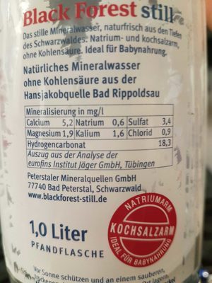 Eau – Black Forest still – 1,0 Liter