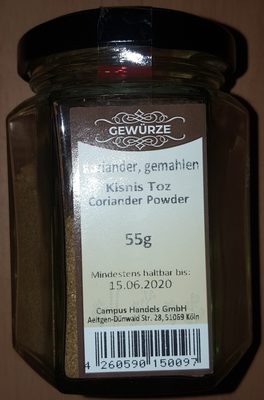 Koriander, gemahlen – Campus Handels GmbH – 55 g