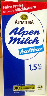 Alpen Milch haltbar 1,5% Fett – Alnatura – 1 l