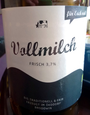 Vollmilch frisch 3,7% – Ökodorf Brodowin – 1 l