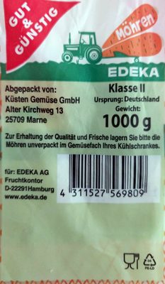 Möhren – Gut & Günstig – 1000g