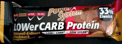 LOWerCARB Protein Karamell-Erdnuss-Geschmack – PowerSystem – 45 g ℮