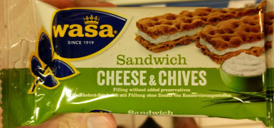 Cheese & Chives – Wasa,Wasa Sandwich –  3 ⨉ 30g