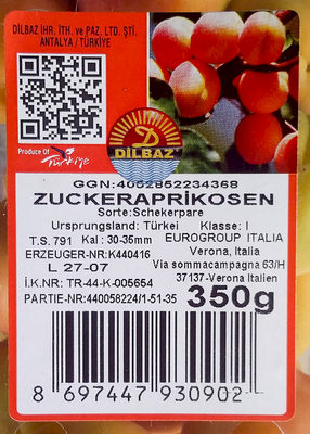 Zuckeraprikosen – Dilbaz – 350 g