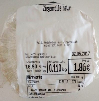 Ziegenrolle natur – HIT – .110kg