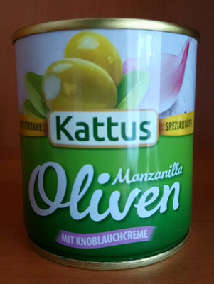 Manzanilla Oliven mit Knoblauchcreme – Kattus – 200 g