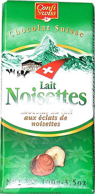 Chocolat Suisse au lait aux éclats de noisettes – Confi Swiss,Confiland S.A.R.L. – 100 g
