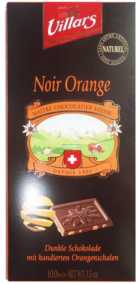 Chocolat Noir Orange Villars  – Chocolats Villars – 100 g