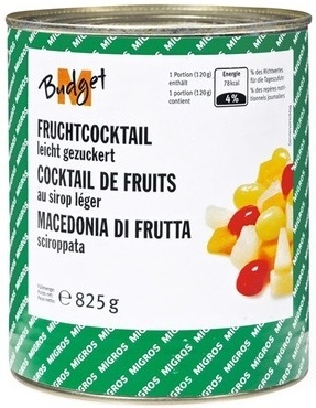 Fruchtcocktail in Sirup – M-Budget,Migros – 550 g