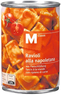 Ravioli alla Napoletana mit Fleischfüllung – Migros,M-Classic,Bischofszell – 430 g