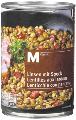 Linsen mit Speck – Migros,M-Classic,Bischofszell – 440 g