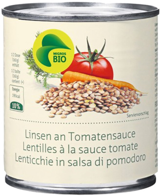 Linsen an Tomatensauce – Migros, Migros Bio – 320 g